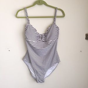 vintage style black gray one piece bathing suit